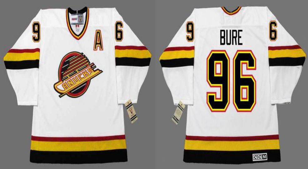 2019 Men Vancouver Canucks #96 Bure White CCM NHL jerseys->vancouver canucks->NHL Jersey